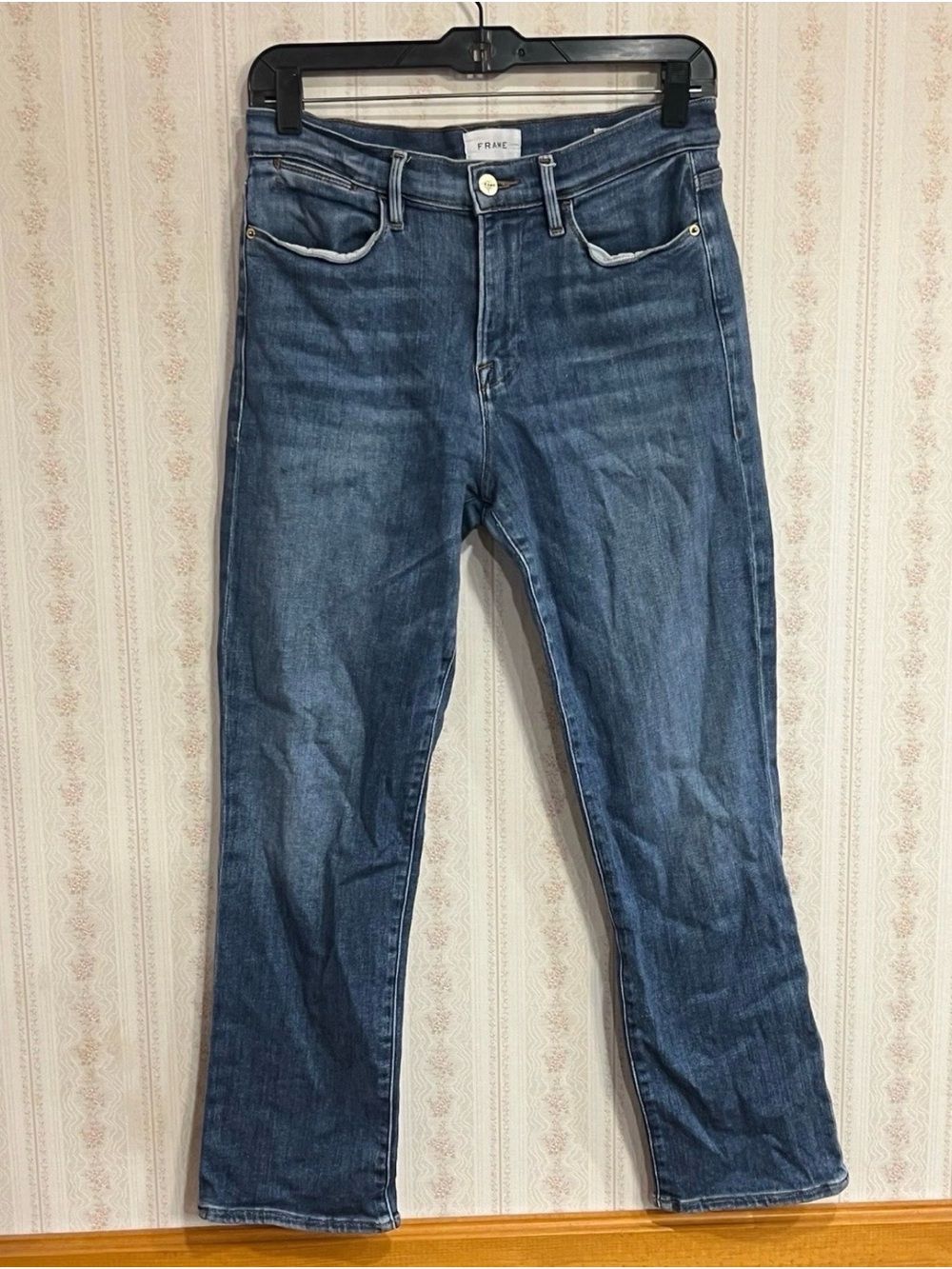 FRAME Straight Leg Blue Jeans